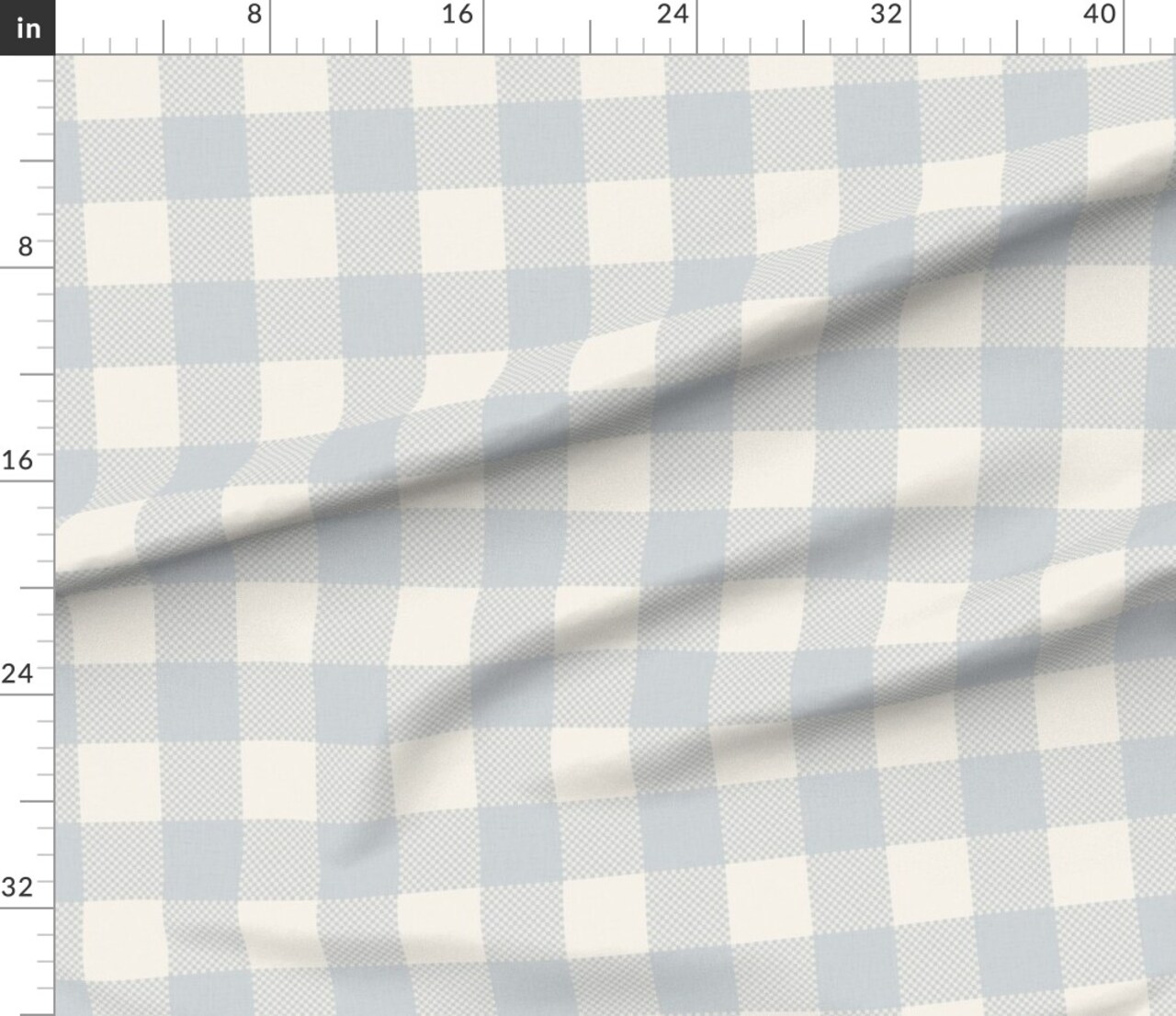 Gingham Check Blue Custom Printed Fabric by Spoonflower Various Fabrics by the Yard or Fat Quarter 20959777